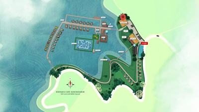layout-รักน้ำ รีสอร์ท แอนด์ คาเฟ่ เขื่อนศรีนครินทร์ กาญจนบุรี